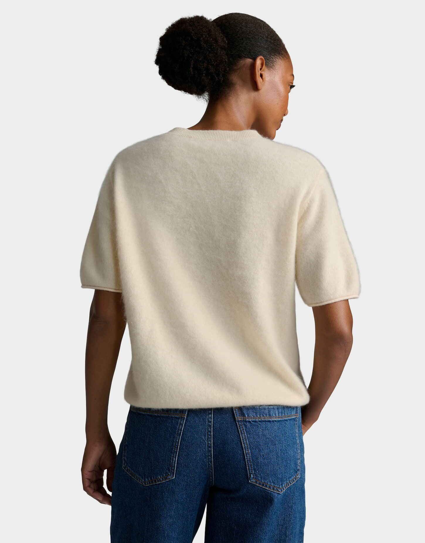 someday Strickpullover Timia aus reiner Wolle Verkürzte, gerade Silhouette mit flauschiger Oberfläche – Bild 3 von 5