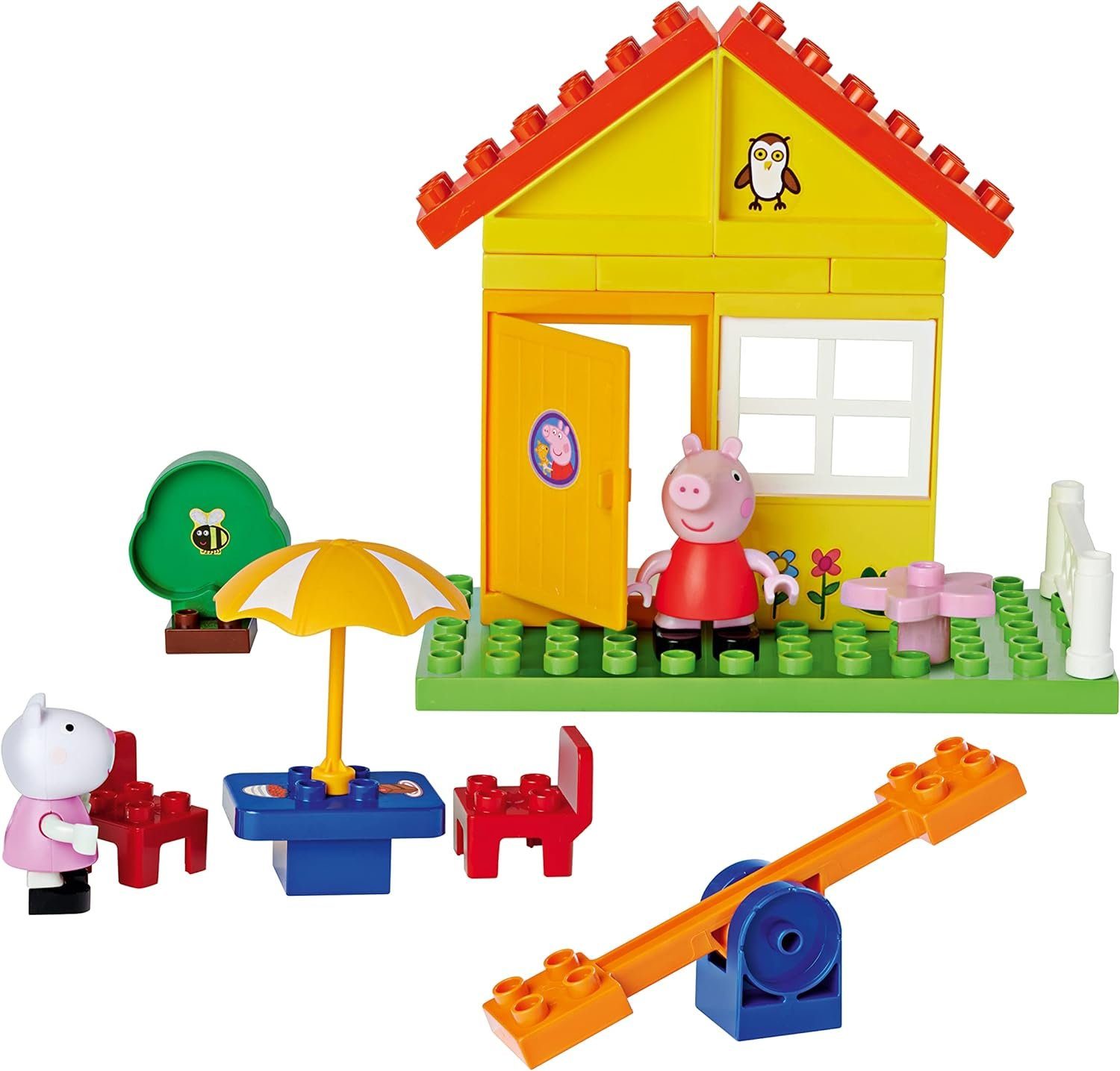 Lernspielzeug Bloxx Peppa Garten Haus inkl. Peppa + Luzie Locke Figur, 26 Teile