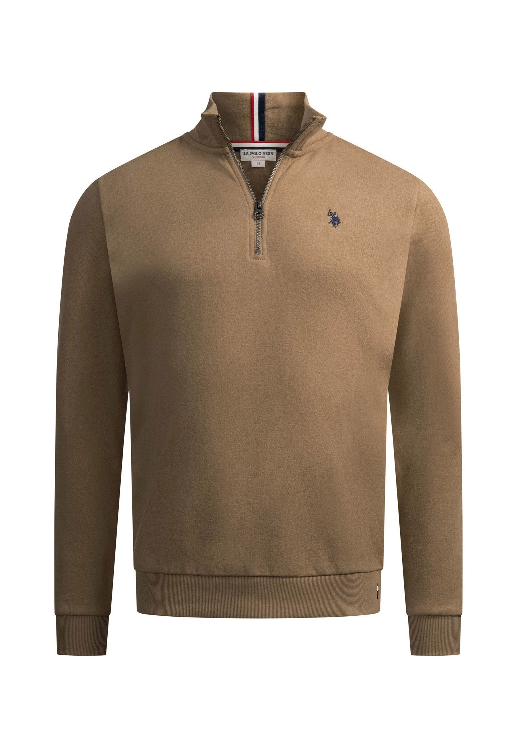 U.S. Polo Assn. Stehkragenpullover USNiico – Herren Half-Zip Pullover mit Logo-Stickerei Weiche Baumwollmischung, sportlich-elegantes Design und hoher Komfort – Bild 5 von 5
