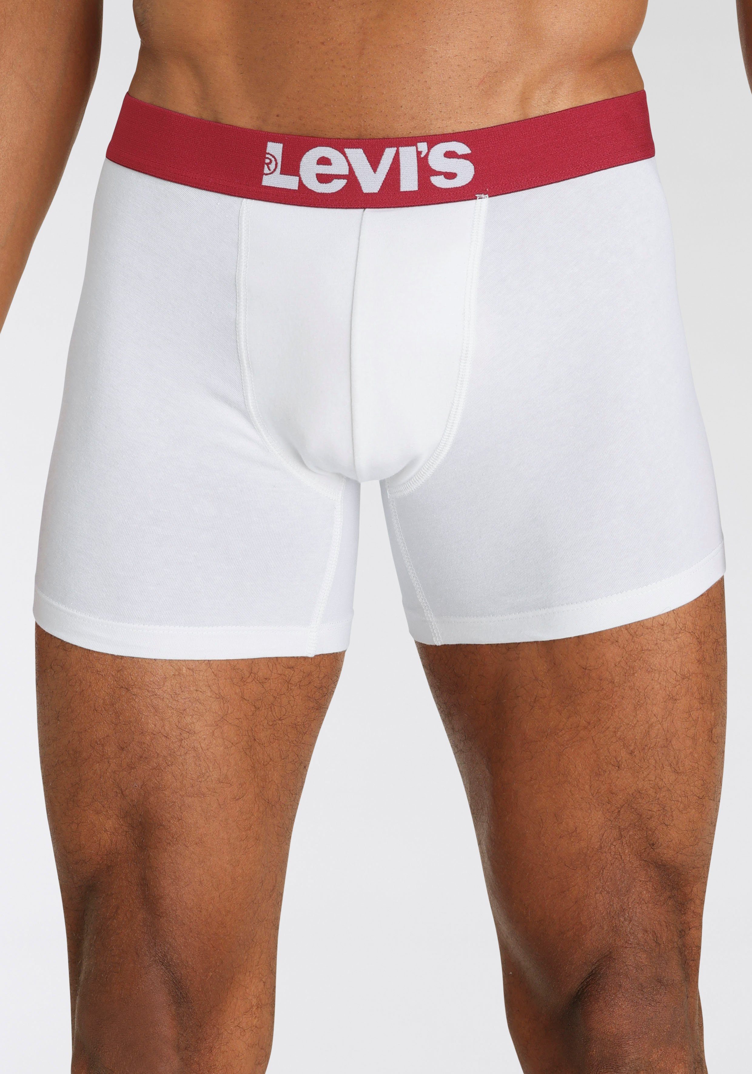 Men Superweicher Baumwollstretch Levi's® Solid (Packung, Pack Logo 4-St) Boxer Boxershorts 4er weiß/marine