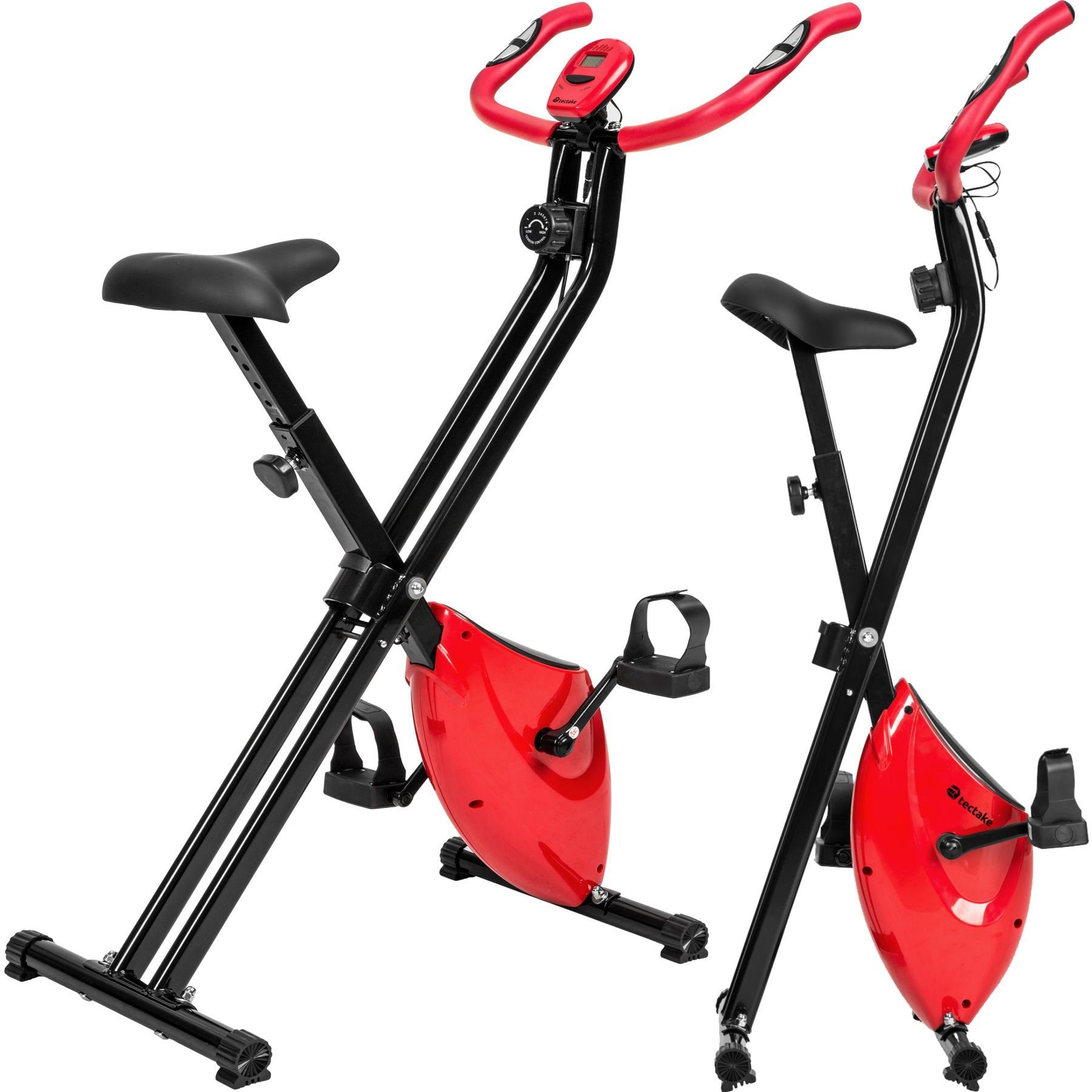 tectake Heimtrainer FitX-Bike (Komplettset), klappbar, 8 Schwierigkeitsstufen