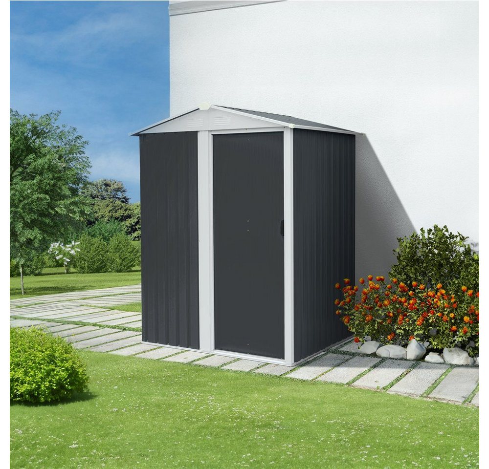 Thumbnail - HOME DELUXE Gerätehaus Geräteschuppen BOHIO - S, BxT: 151x131 cm, 1,8 m³ Gartenhaus, verzinktes Stahlblech 2 Belüftungsö...