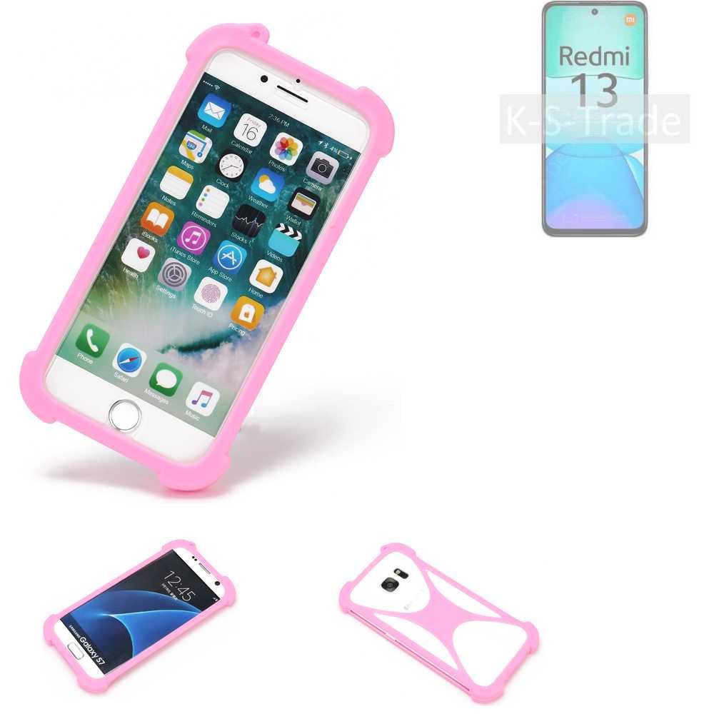 K-S-Trade Handyhülle für Xiaomi Redmi 13, Handy Hülle Schutz Hülle Bumper Silikon Schutz Hülle Cover Case
