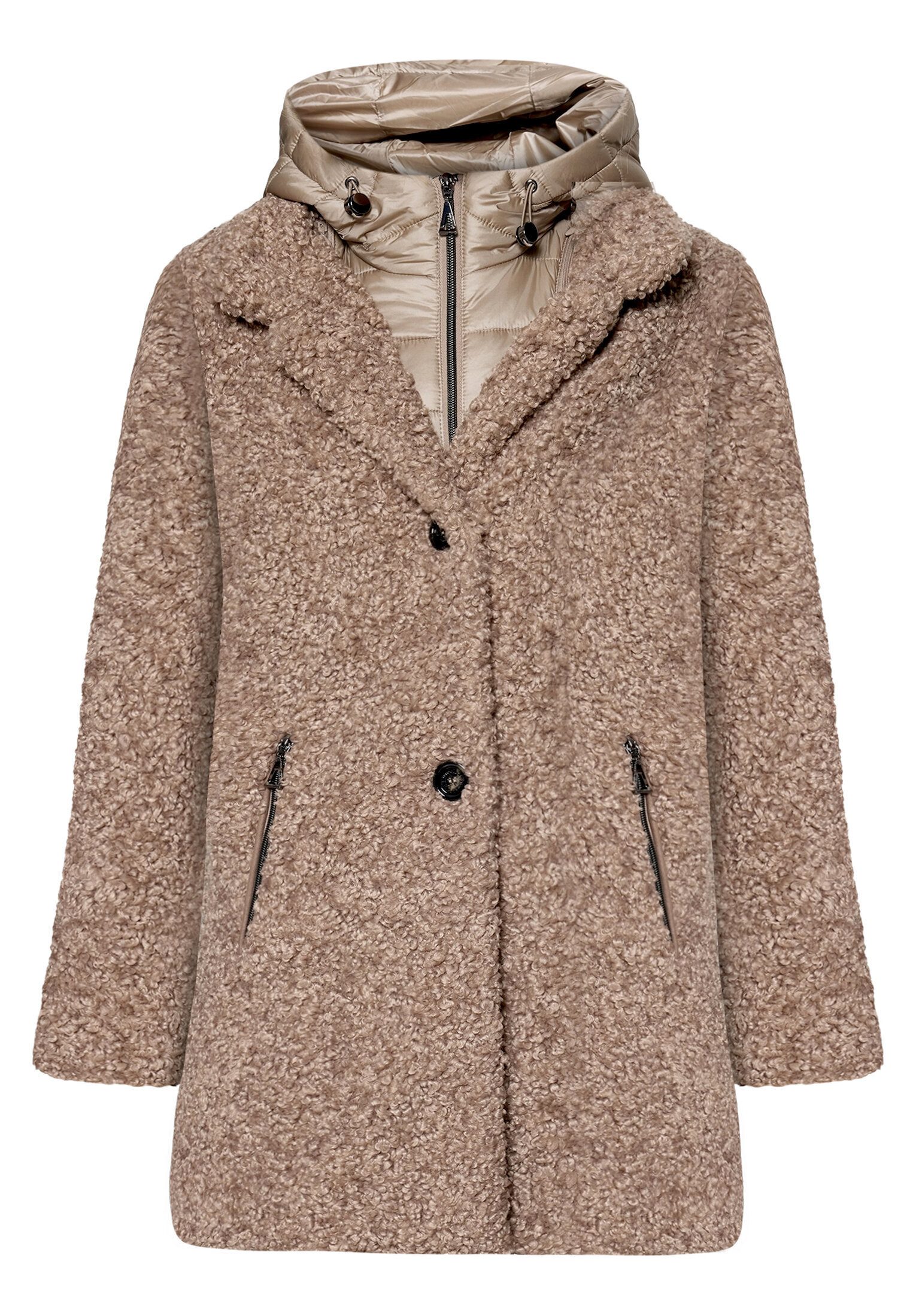 Amber & June Plüschjacke Damen mit abnehmbarem Westenteil