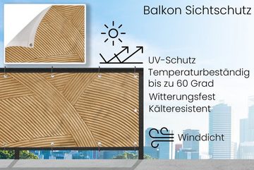 MuchoWow Balkonsichtschutz Struktur - Natur - Kunst - Rattan (1-St) Balkonbanner, Sichtschutz für den Balkon, Robustes und wetterfest