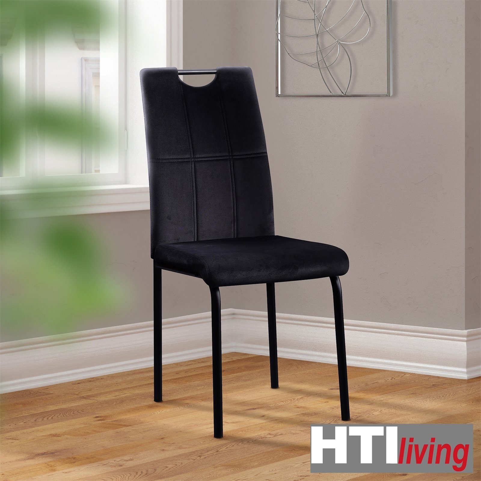 HTI-Living Esszimmerstuhl Stuhl Denton Velvet Schwarz (Set, 2 St), Esszimmerstuhl  Samt | Stühle