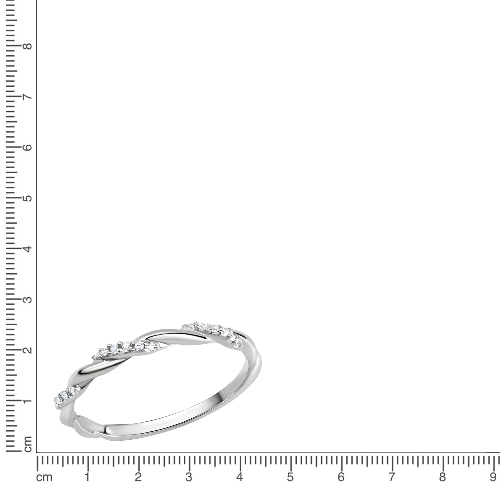 Vivance Fingerring 925 Sterling Silber rhodiniert Zirkonia