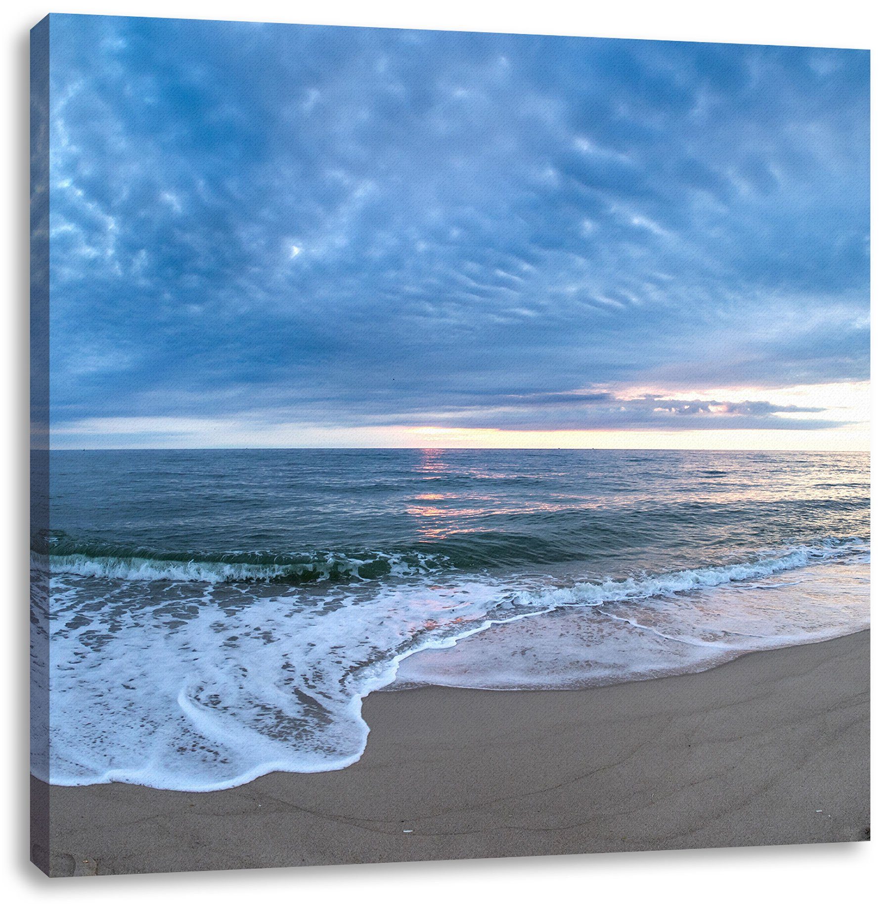 Leinwandbild bespannt, Strandufer inkl. Leinwandbild Strandufer, Zackenaufhänger Pixxprint (1 St), fertig