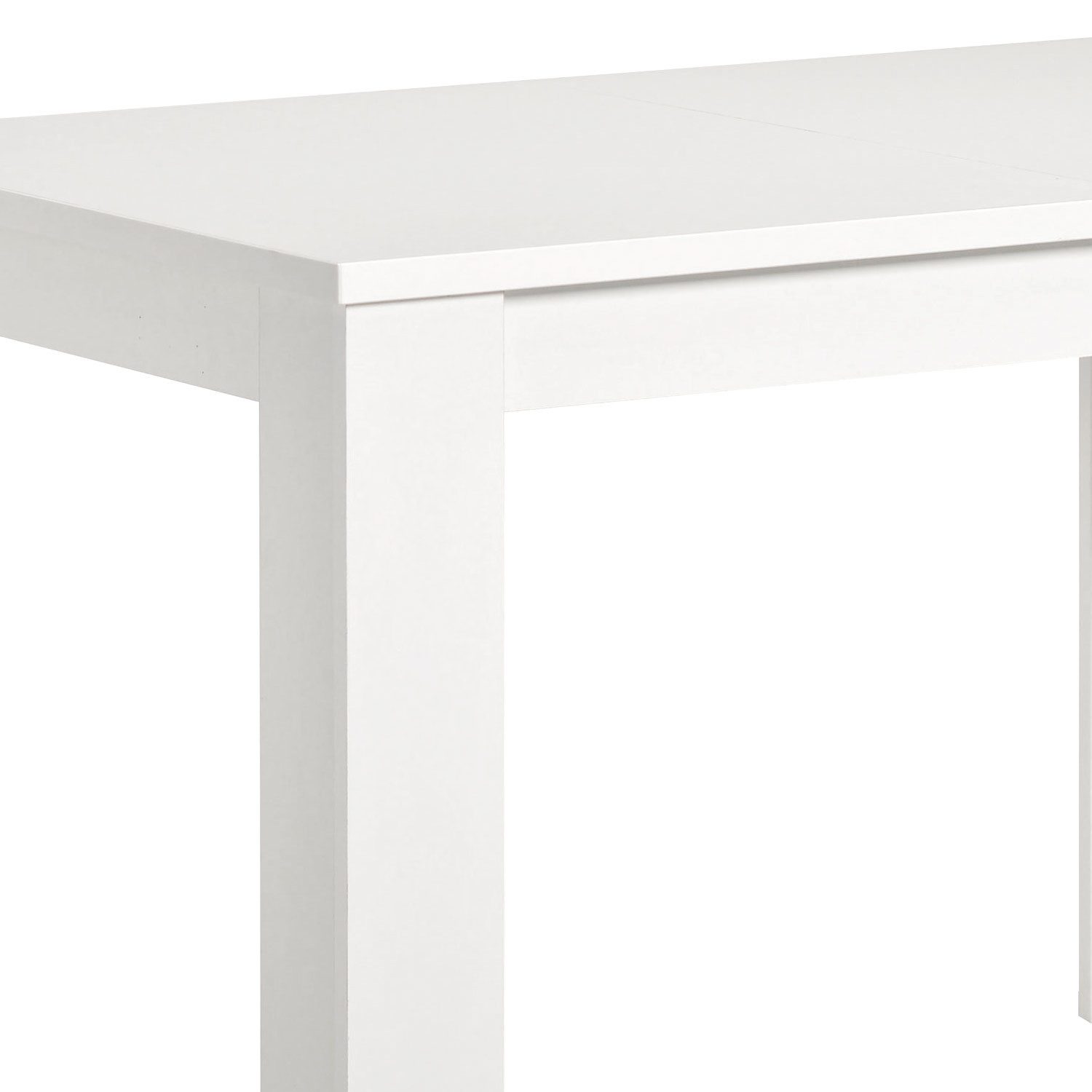 Homestyle4u Esstisch ausziehbar 80x120 auf 80x160 Holztisch Küchentisch Holz modern, Weiß, ausziehbar auf 80x160, Esszimmertisch