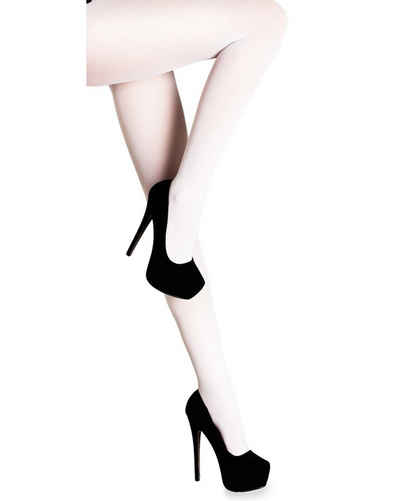 Funny Fashion Kostüm Blickdichte Strumpfhose für Damen 40 DEN, Weiß