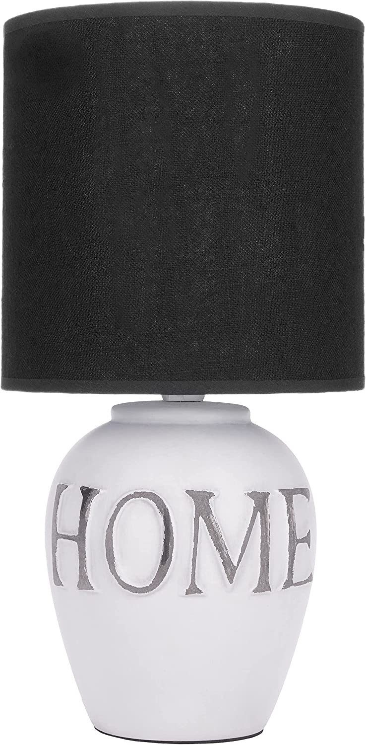 Stoffschirm 2er Hause Keramikfuß Höhe zu oder - mit - Deko Home cm Nachttischlampen 32,5 BRUBAKER und ohne Heimat 1x Tischlampe, Set, Leuchtmittel, Nachttischlampe Tischleuchten