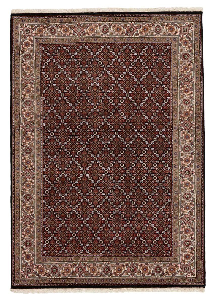 Orientteppich Indo Täbriz 141x199 Handgeknüpfter Orientteppich, Nain Trading, rechteckig, Höhe: 12 mm | Kurzflor-Teppiche