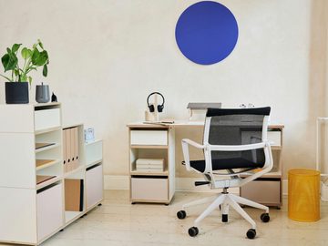 stocubo GmbH Regal-Schreibtisch Flexibler Home-Office Schreibtisch aus Holz weiß Design, Modulares Gestell, das zu einem Regal erweitert werden kann.