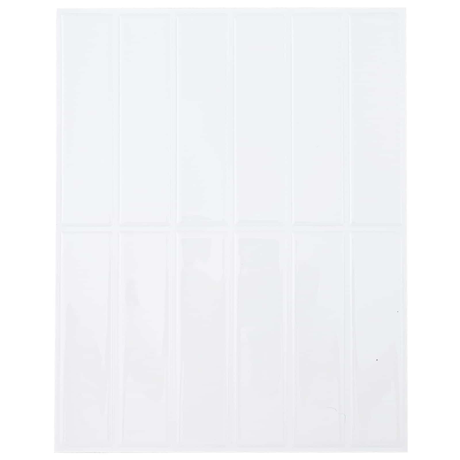 vidaXL Sticker Rechteckige Fliese 50 Stk. Weiß 29 x 23 x 0,08 cm, (50-tlg)