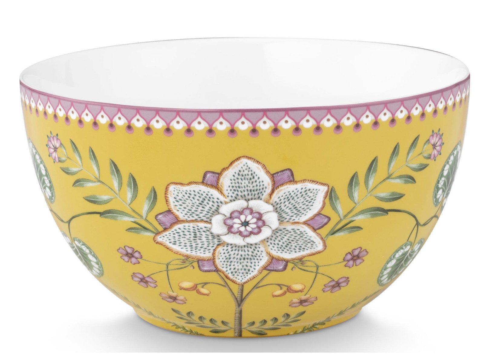 PiP Studio Salatschüssel Lily&Lotus Yellow Bowl 18cm, Porzellan, (Bowls)