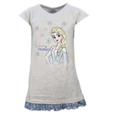 Disney Pyjamaoberteil Disney Die EIskönigin Elsa kurzarm Schlafshirt Nachthemd Schlafkleid Gr. 98 bis 128