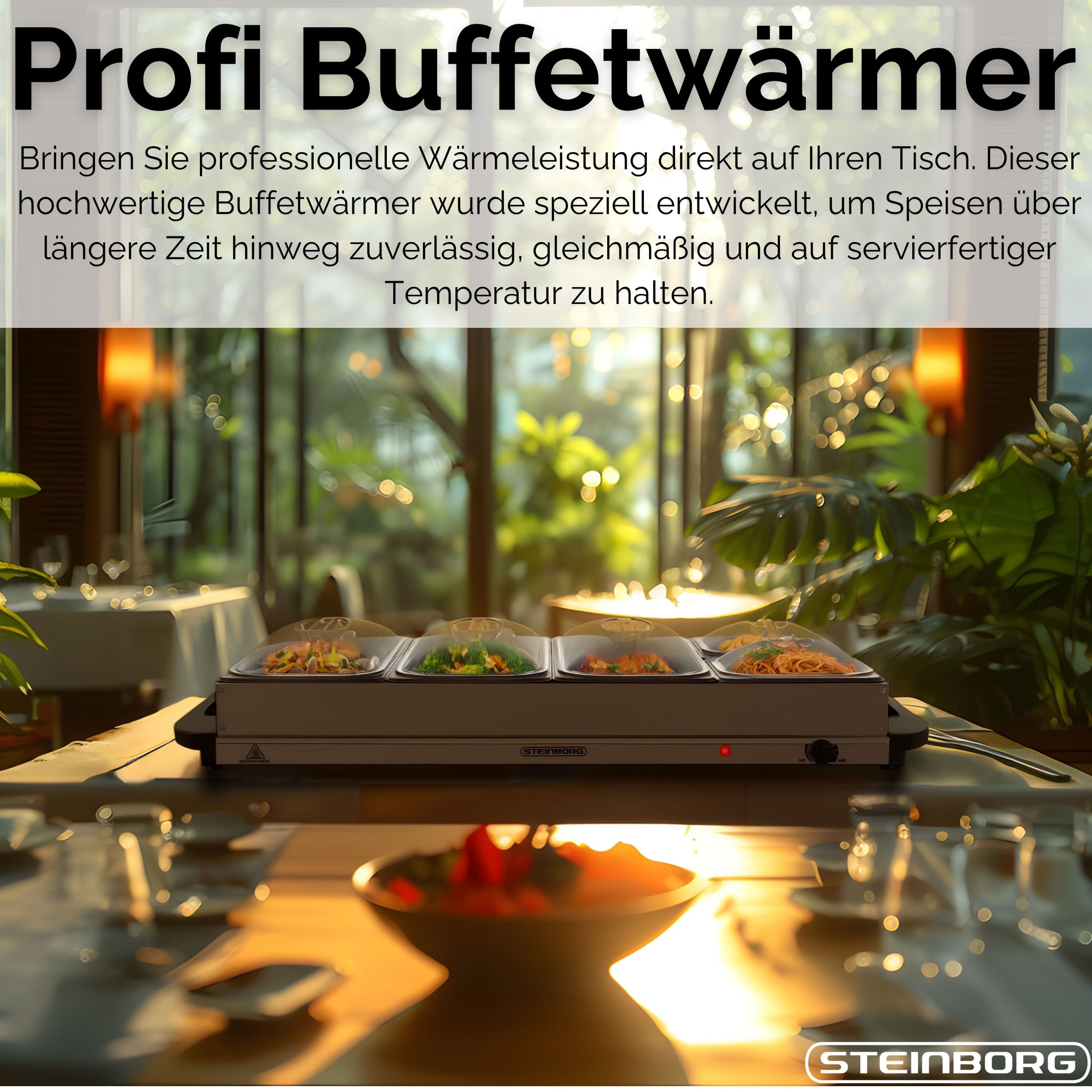 STEINBORG Speisenwärmer SB-6023, Edelstahl Typ #430