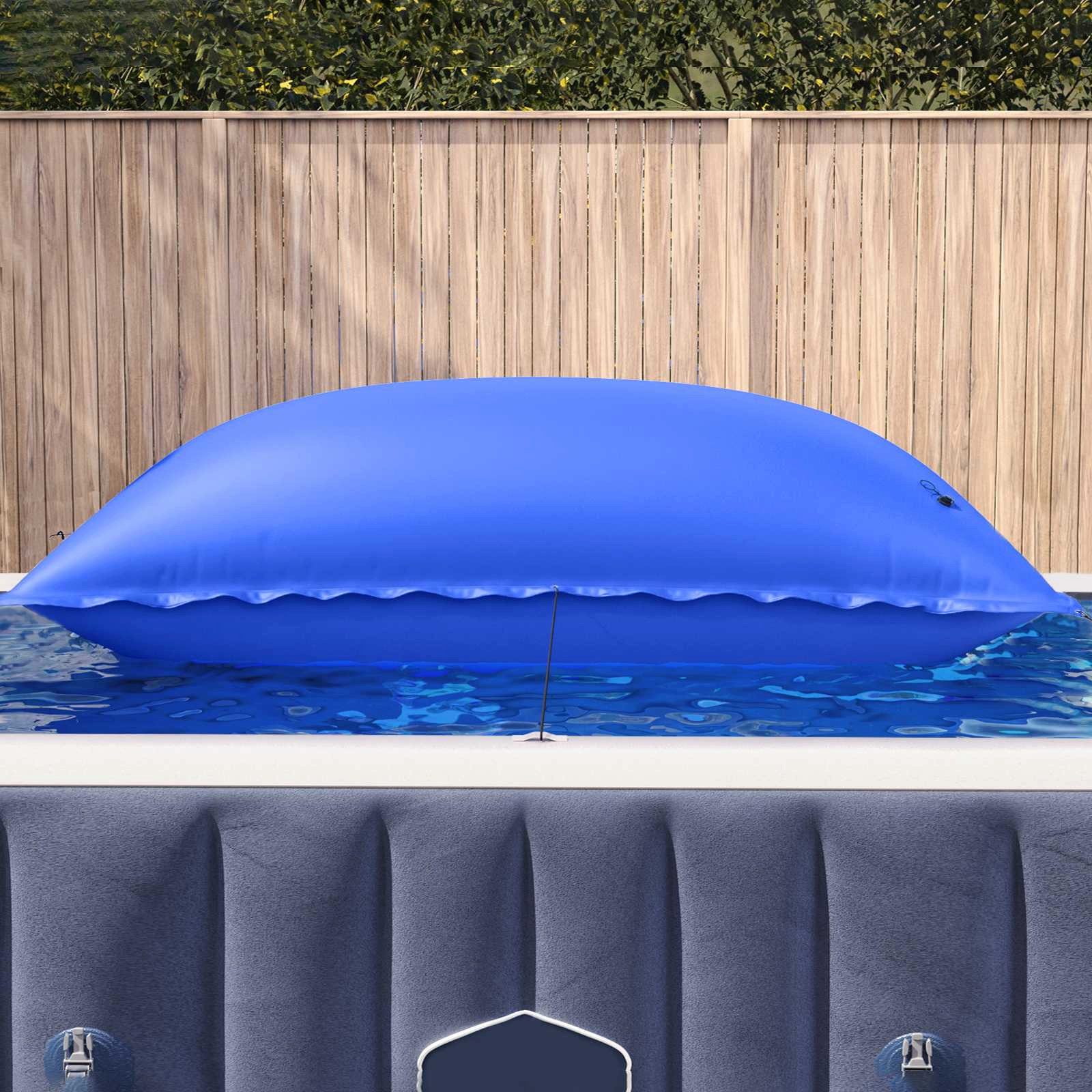 vidaXL aufblasbare Whirlpoolabdeckung, Pool-Kissen Blau 400 x 200 x 140 cm PVC