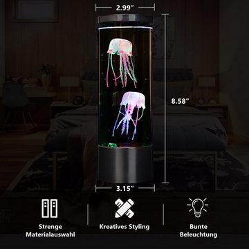 DOPWii LED Dekolicht Simulation Quallen Licht, führte Farbwechsel Aquarium USB-Laden
