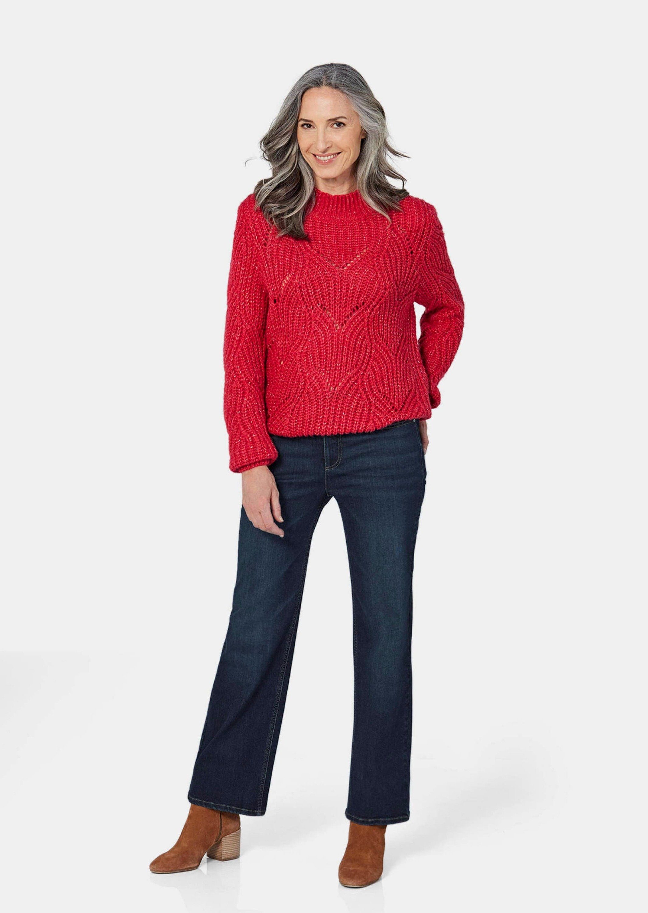 GOLDNER Strickpullover Strickpullover mit Ajourmuster günstig online kaufen