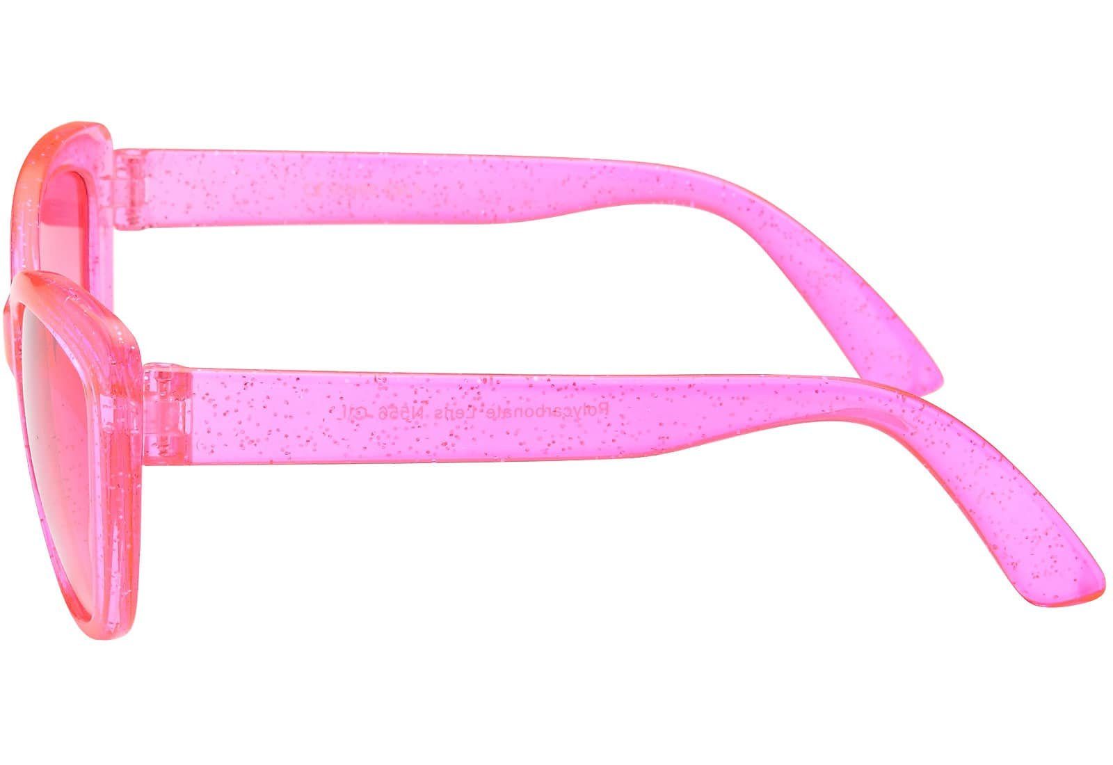 (1-St) durchsichtigen Bügel Sonnenbrille Stil Retrosonnenbrille Mädchen mit Pink/Lila Cat-Eye BEZLIT Kinder Eyewear