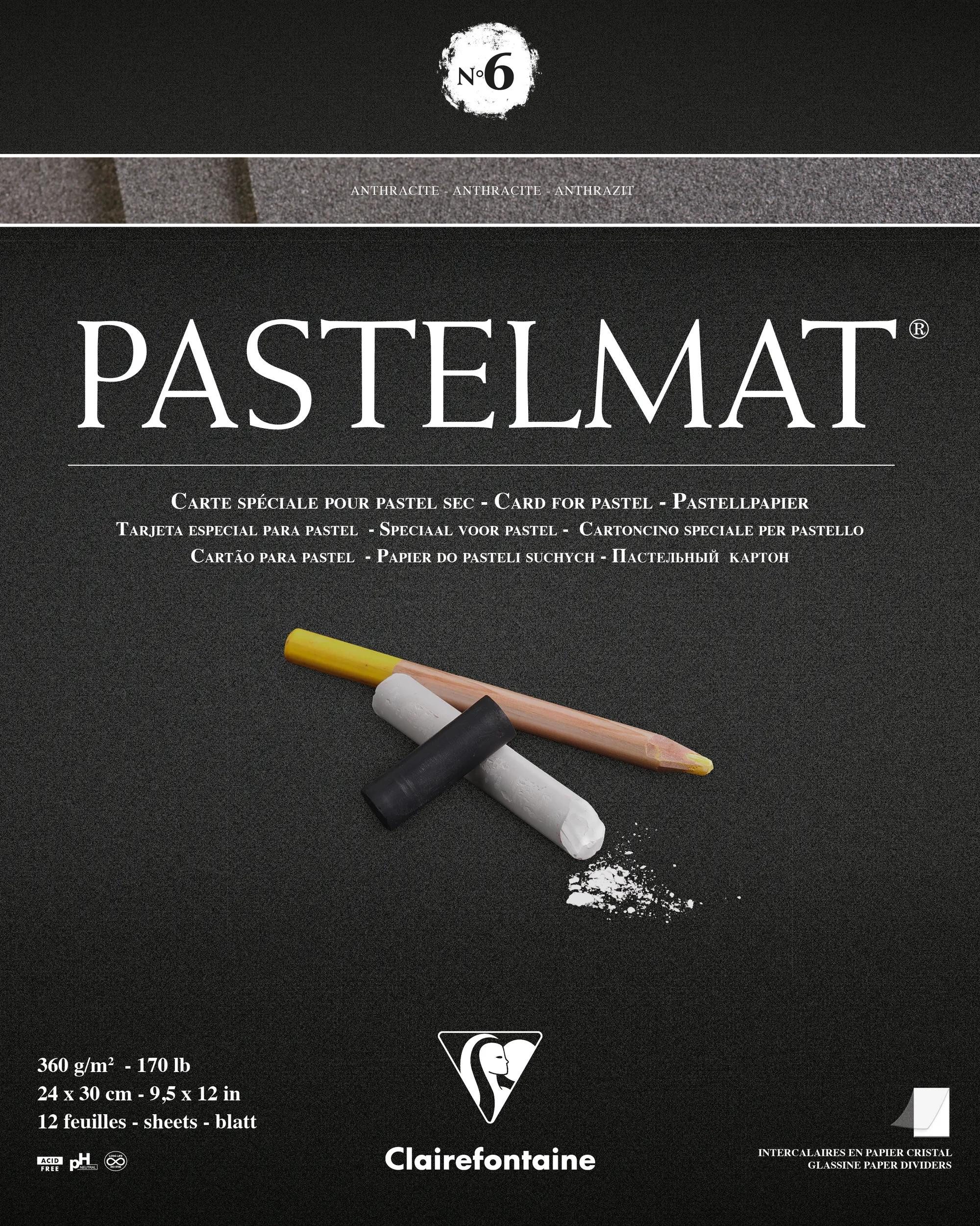 CLAIREFONTAINE Zeichenpapier Pastellblock kopfgeleimt 12 Blatt 24x30cm 4 Farben sort. 96004C, Kunst Clairefontaine