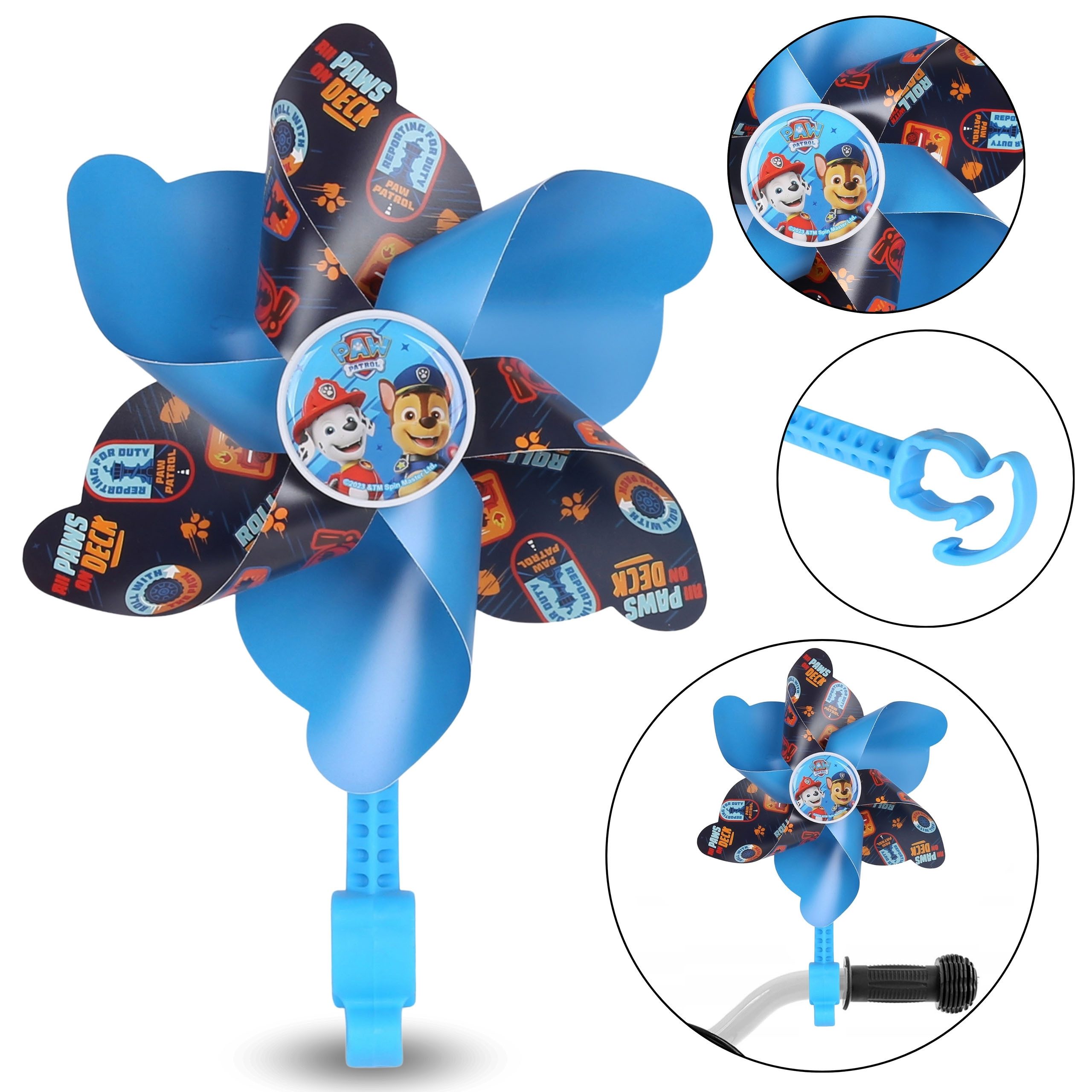 Sarcia.eu Kinderfahrradhelm Paw Patrol Chase Marshall Marineblaues Lenker-Windrad, für Kinder