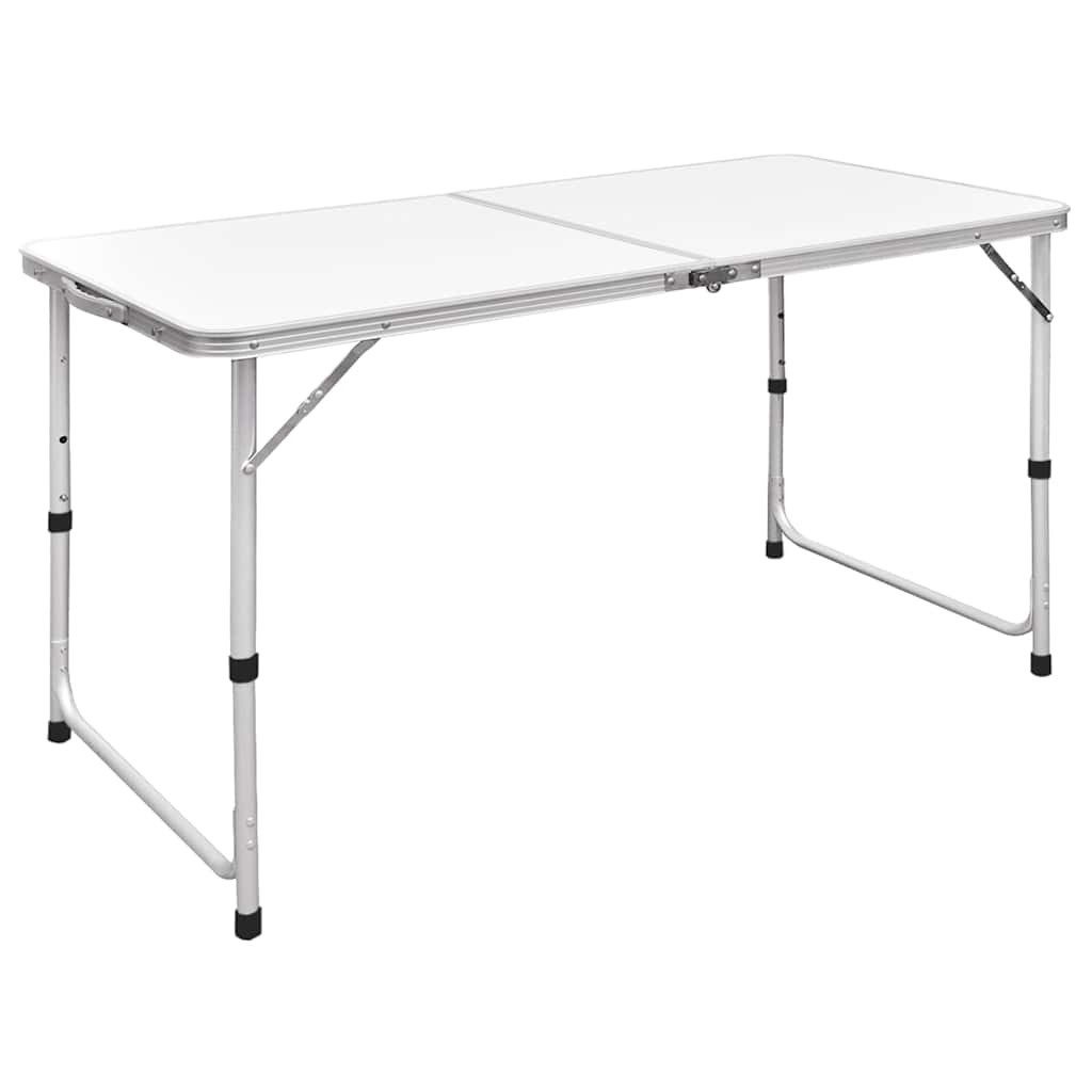 furnicato Campingtisch höhenverstellbar 120x60x70 cm Silber (1-St)