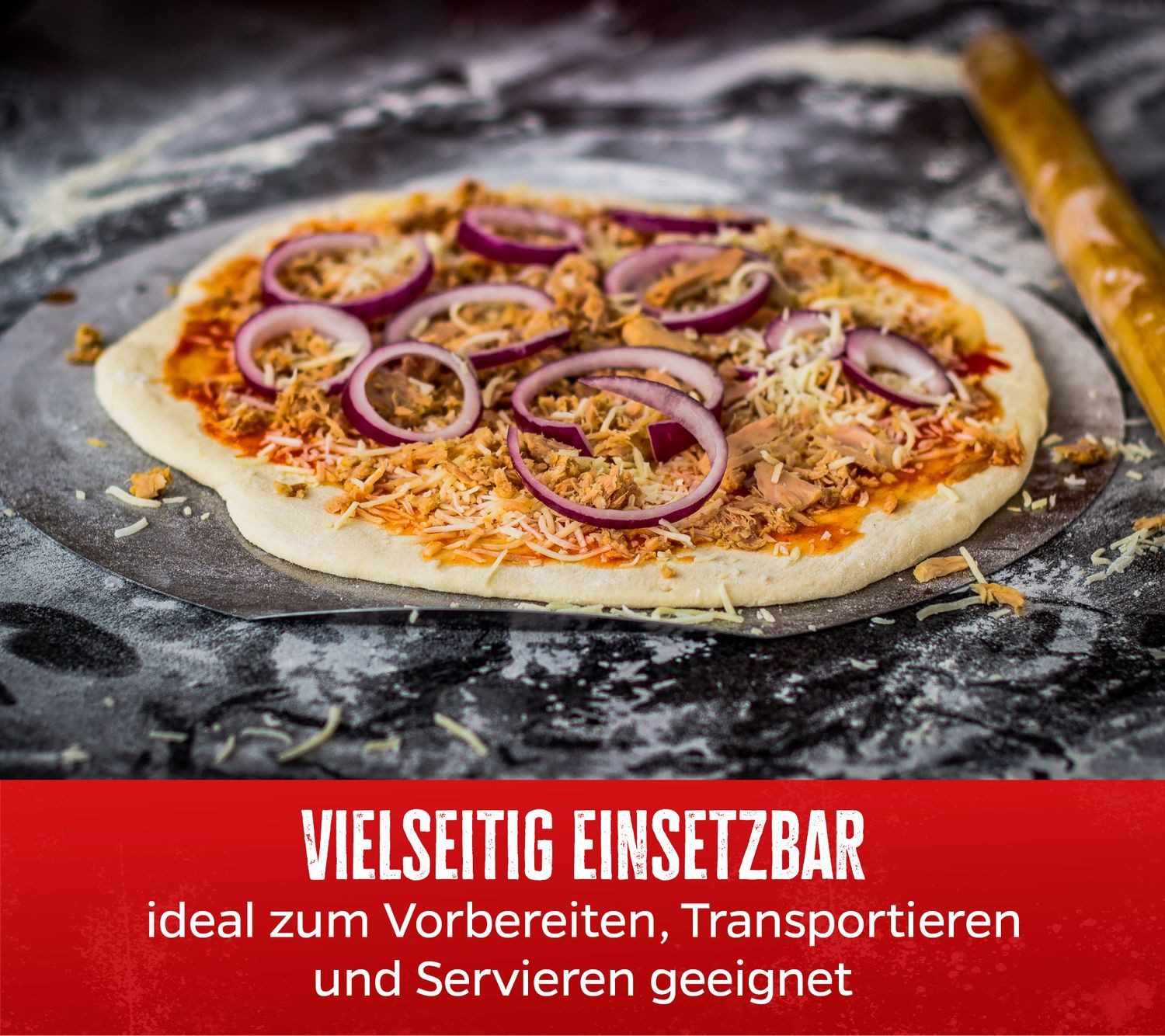 Grillfürst Aromaplanke Grillfürst Pizzablech Edelstahl 31 cm – Bild 4 von 5