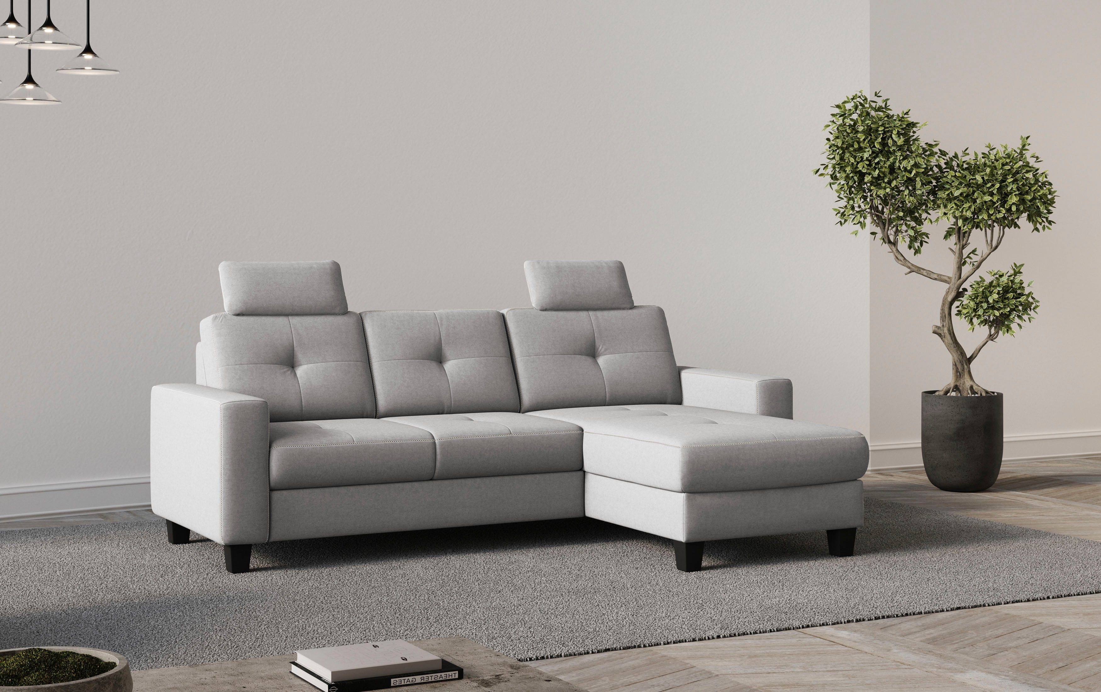 Places of Style Ecksofa "Varese L-Form", Kreuznaht in beige günstig online kaufen