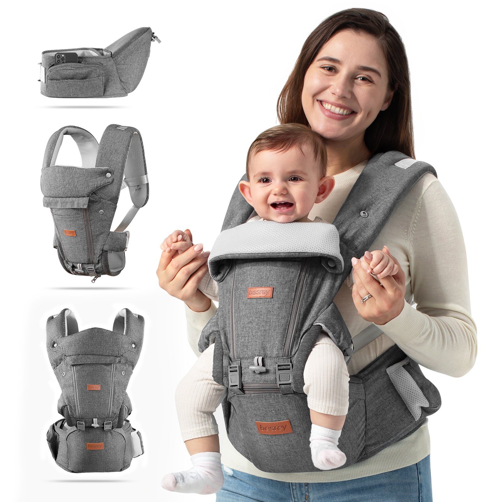 Bauchtrage Babytrage mit Hüftsitz Bauchtragen & Rückentrage