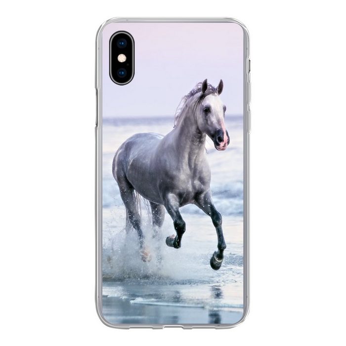 MuchoWow Handyhülle Pferd - Meer - Pastell Handyhülle Apple iPhone Xs Smartphone-Bumper Print Handy