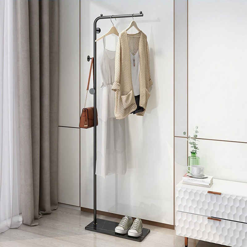 Vicbuy Kleiderständer Garderobenständer mit 3 Haken, Freistehender Kleiderständer, (mit Marmor-Grundplatte, Kleiderstange aus Metall), Arbeitszimmer, Wohnzimmer, Schlafzimmer
