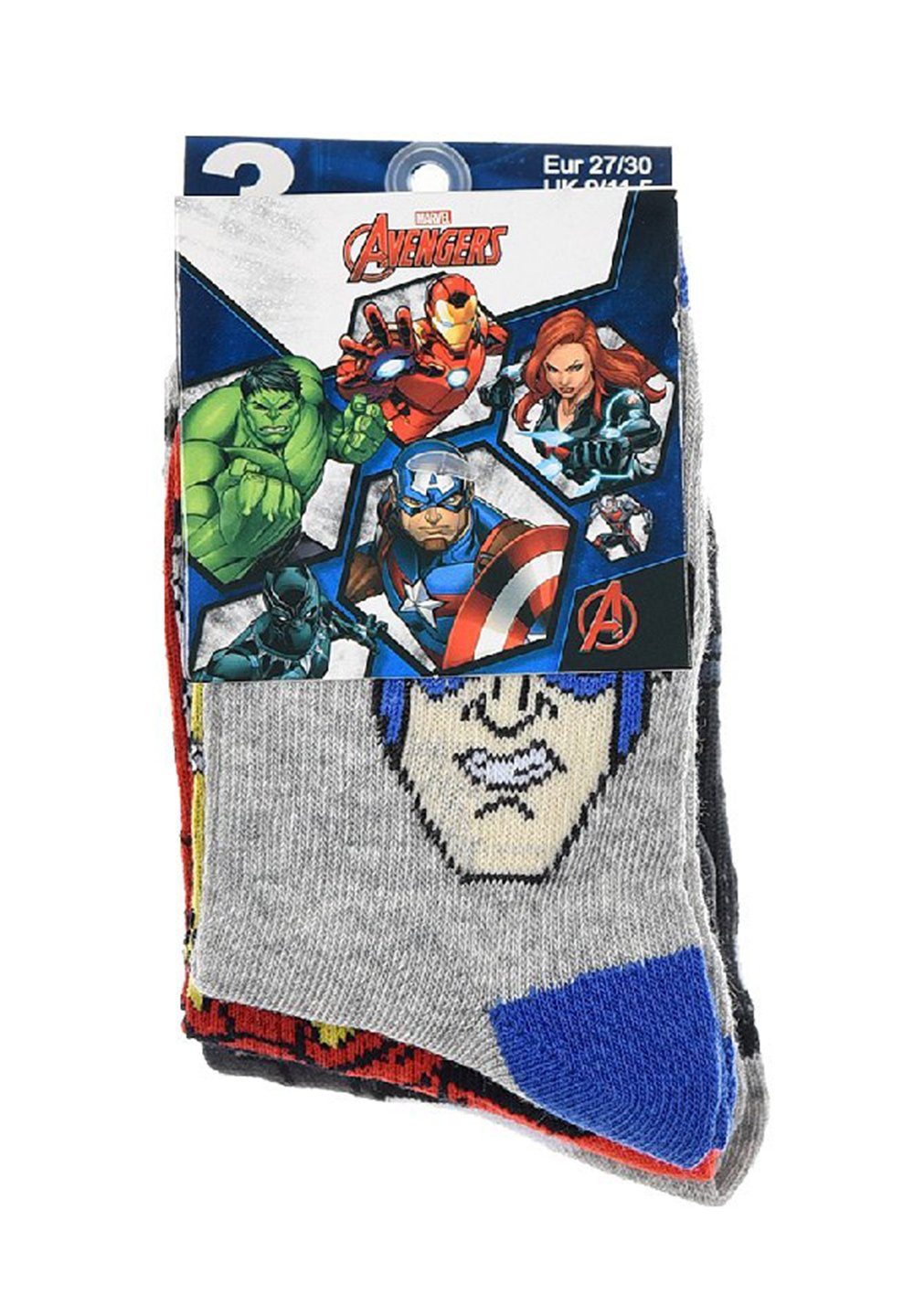 Socken America Jungen (6-Paar) Hulk Captain Socken The AVENGERS Iron-Man Strümpfe Kinder