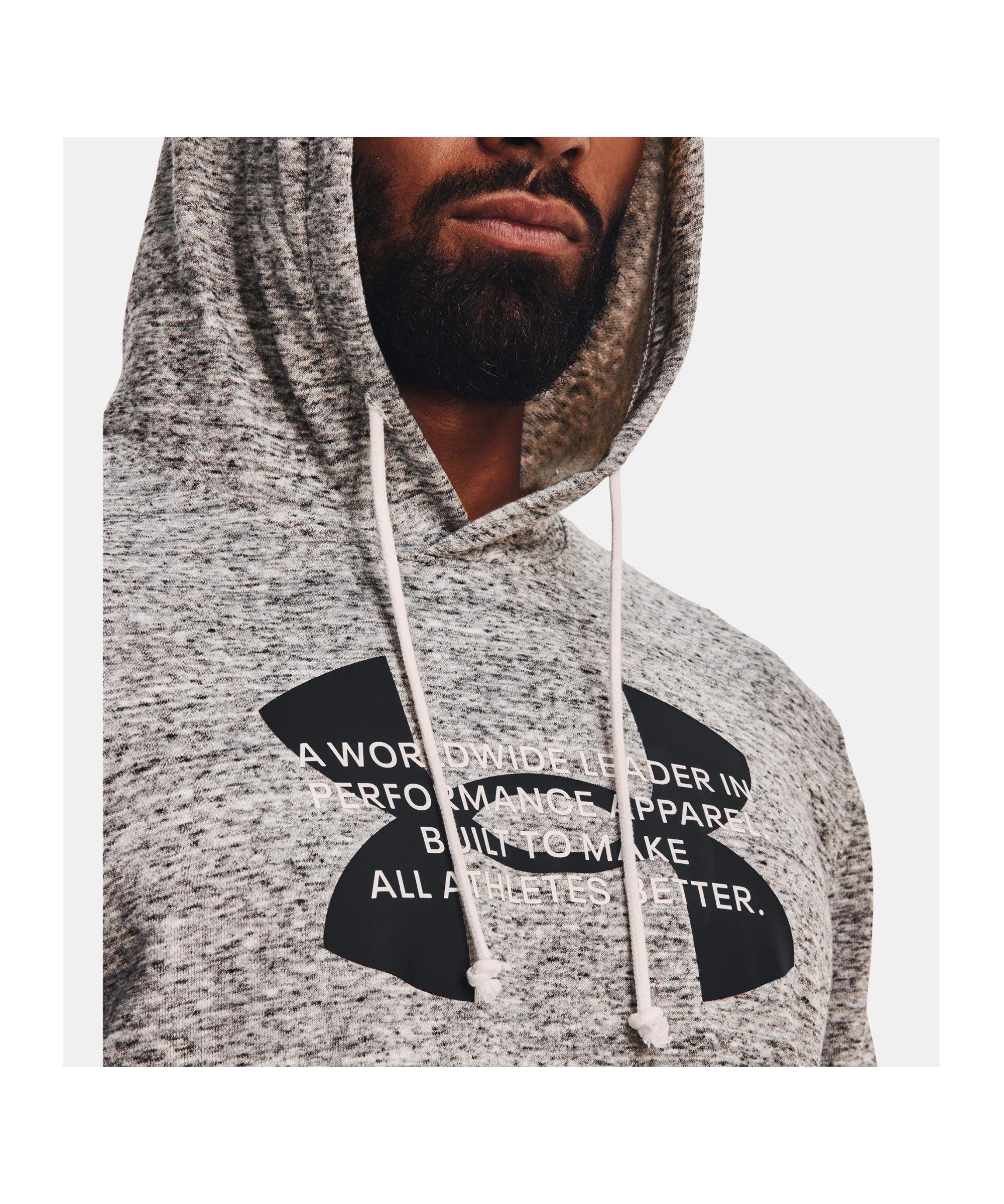 Hoody Logo weiss Sweater Terry Under Armour® Rival