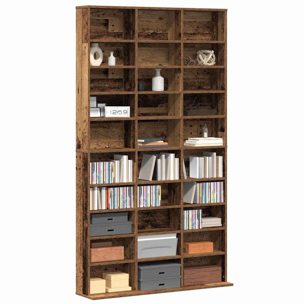 vidaXL CD-Regal CD-Schrank mit Regal Altholz 101 x 23 x 177,5 cm Holzwerkstoff, 1-tlg.