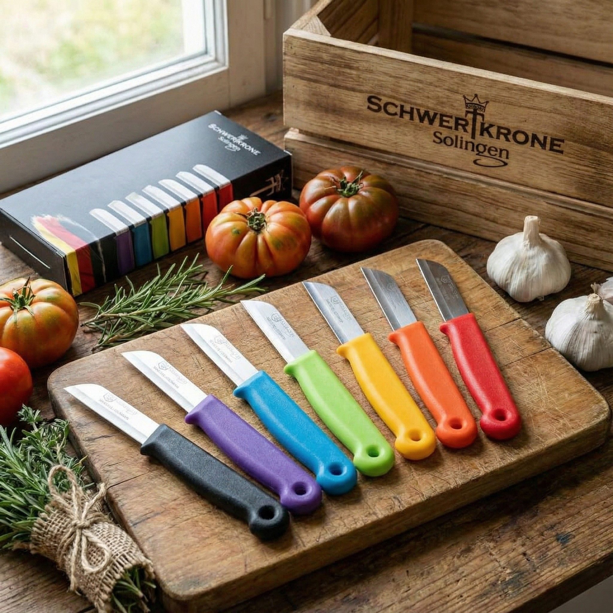 Schwertkrone Gemüsemesser Messer Solingen Küchenmesser Schälmesser 7 Scharfe Obstmesser, Germany Solingen, Rostfreier Edelstahl Klinge