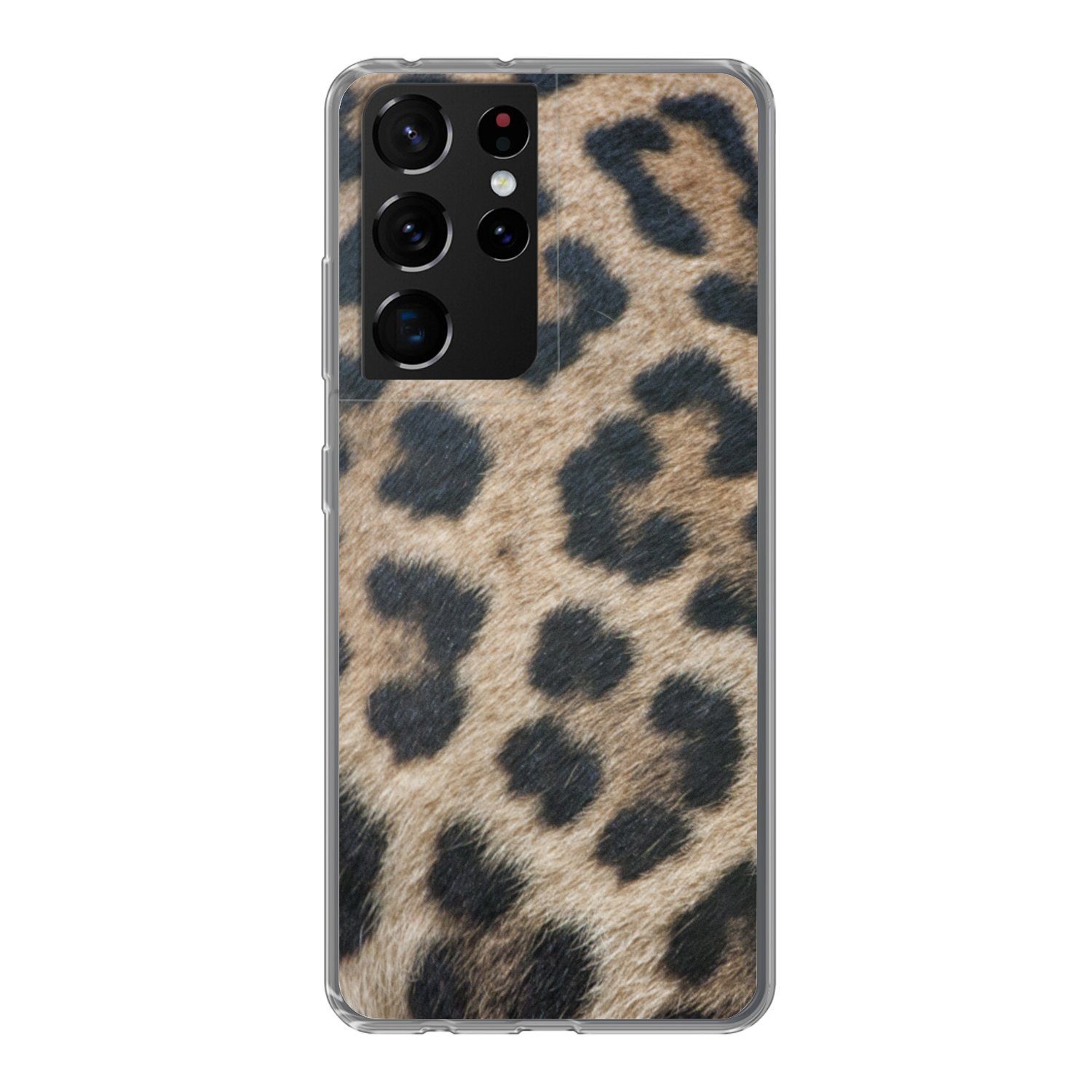 MuchoWow Handyhülle für Samsung Galaxy S21 Ultra Leopardenmuster, Phone Case, Silikon, Schutzhülle Dünn