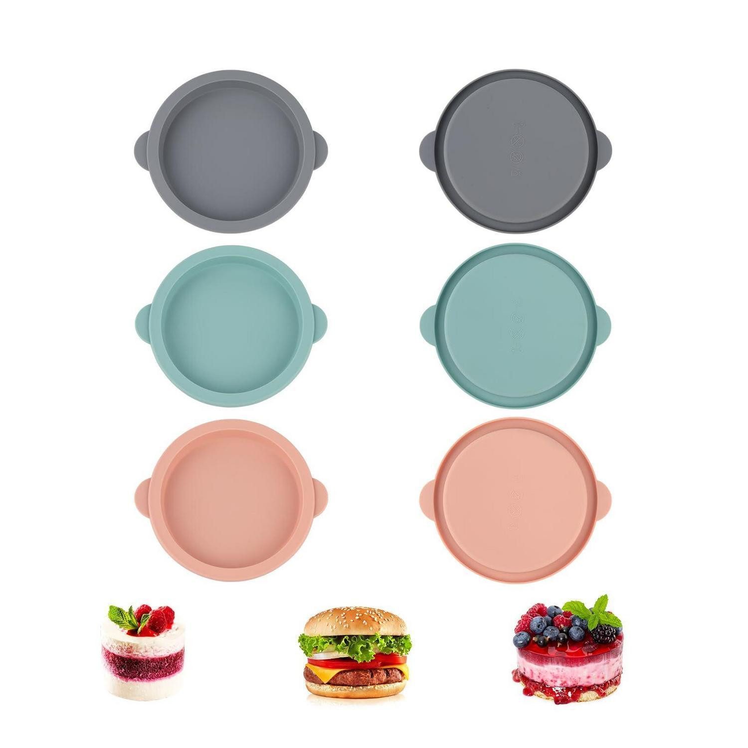 LuxusKollektion Silikonform 6er Set Backform Silikon 14cm Rund, (6-tlg)