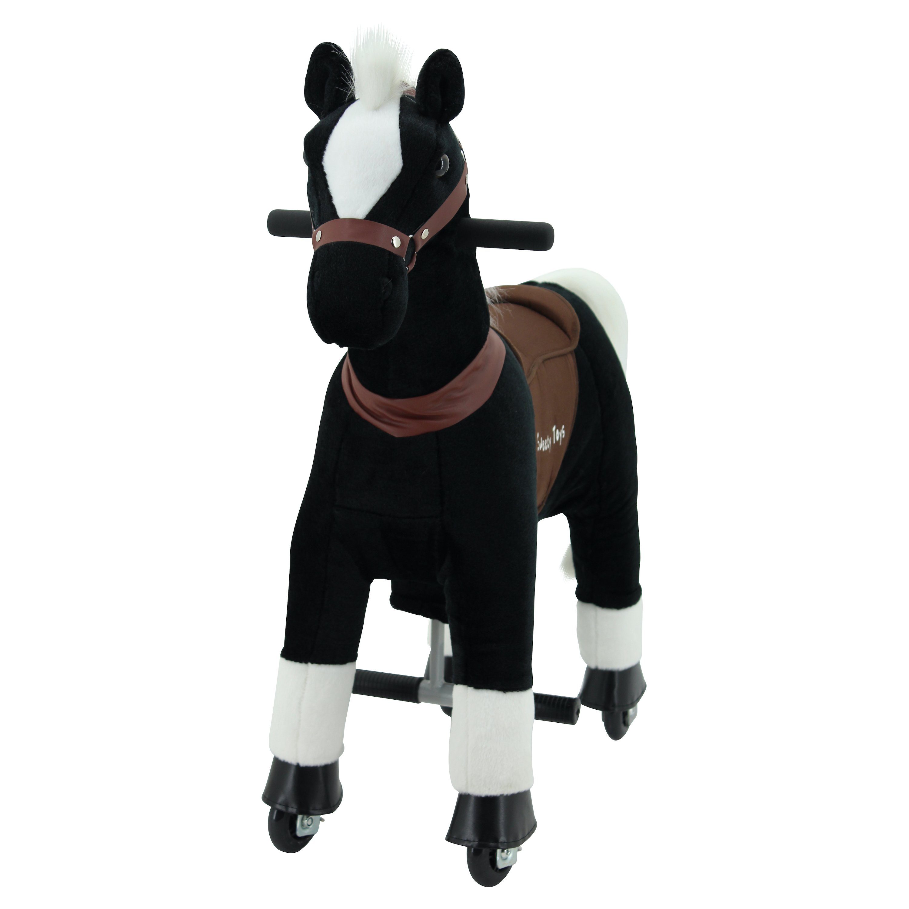 Sweety-Toys Reittier Sweety Toys 7318 Reittier Pferd BLACKY auf Rollen für 3 bis 6 Jahre