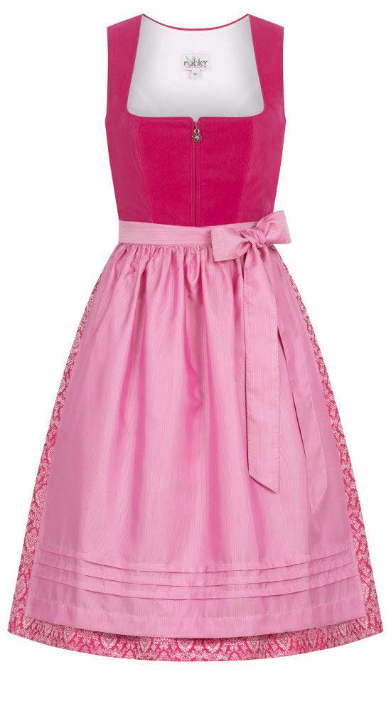 Nübler Trachtenkleid Midi Dirndl Karla in Pink von Nübler günstig online kaufen