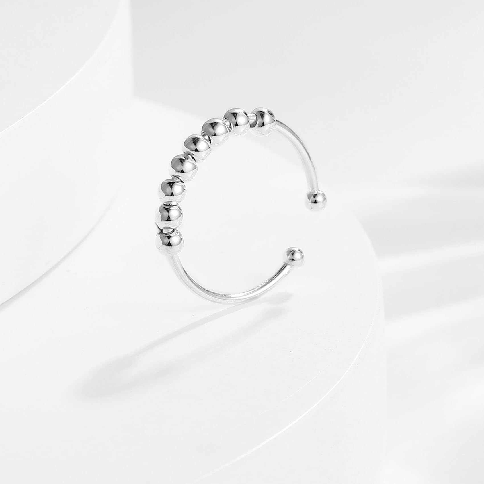 Haiaveng Fingerring S925 Verstellbare Sterling Ring Silber und Linderung, schwimmende für für Angst Männer Geeignet Frauen