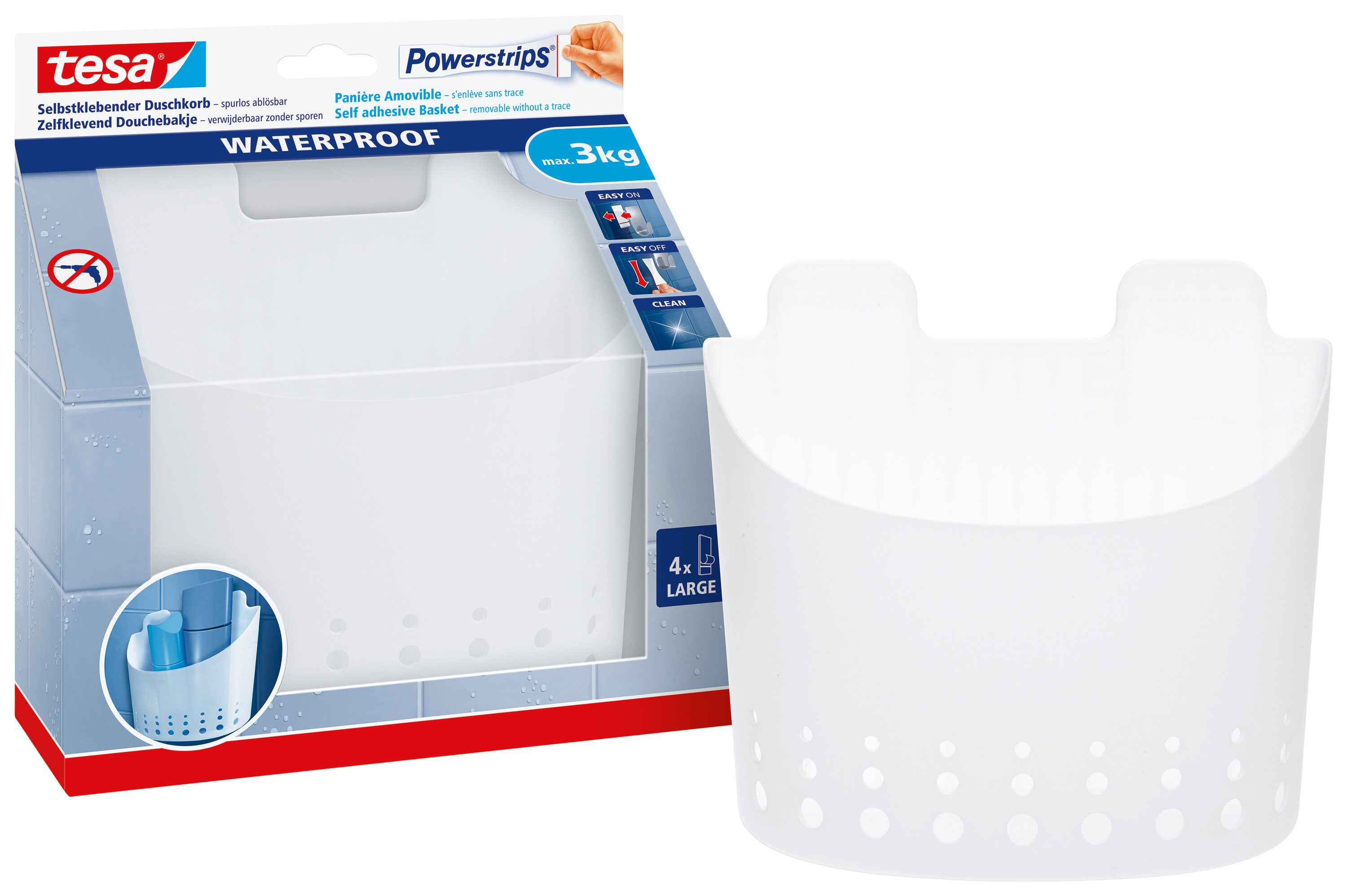 tesa Duschkorb Powerstrips Duschkorb ohne Bohren günstig online kaufen