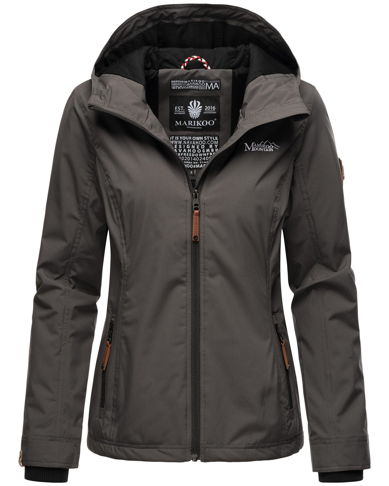 Marikoo Outdoorjacke Brombeere sportliche Übergangsjacke mit Kapuze günstig online kaufen