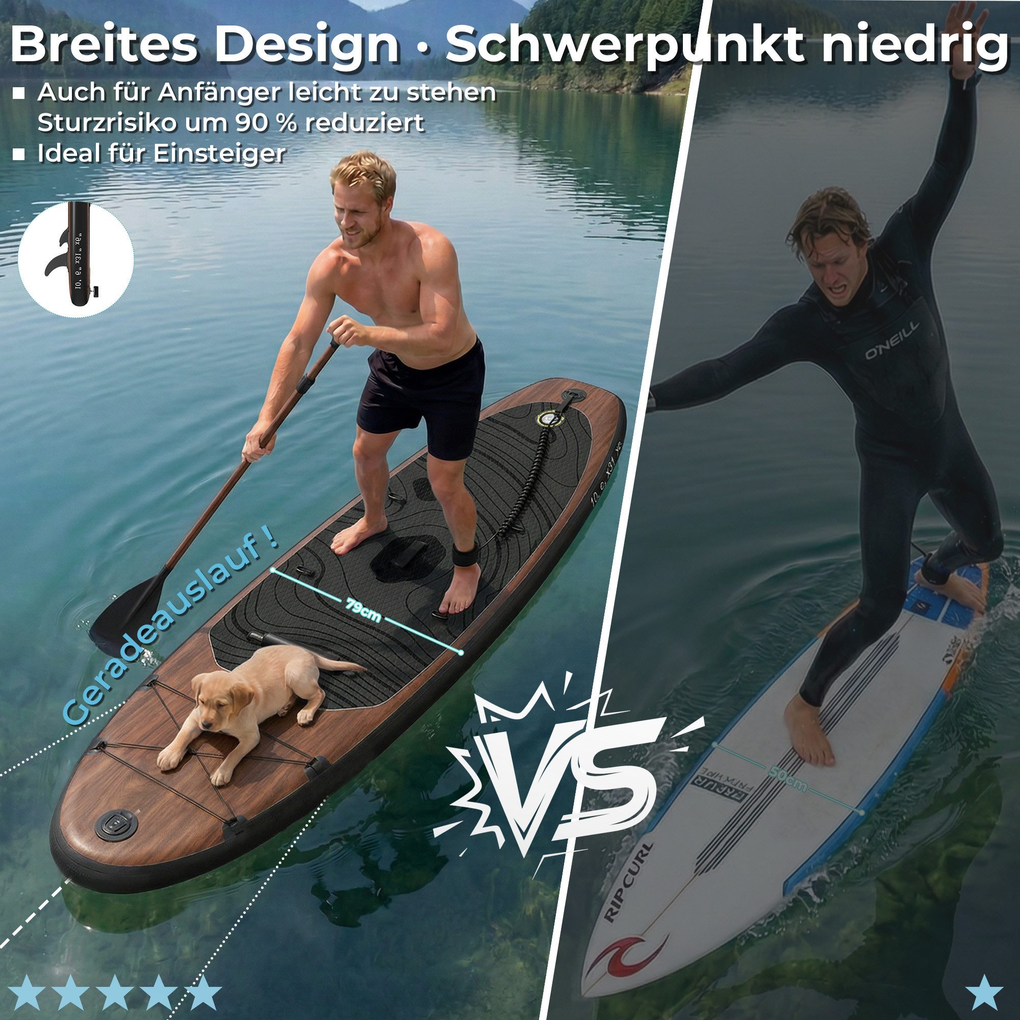 HOMALL Inflatable SUP-Board Aufblasbares SUP-Board Komplettset 320 cm Stand Up Paddle Board