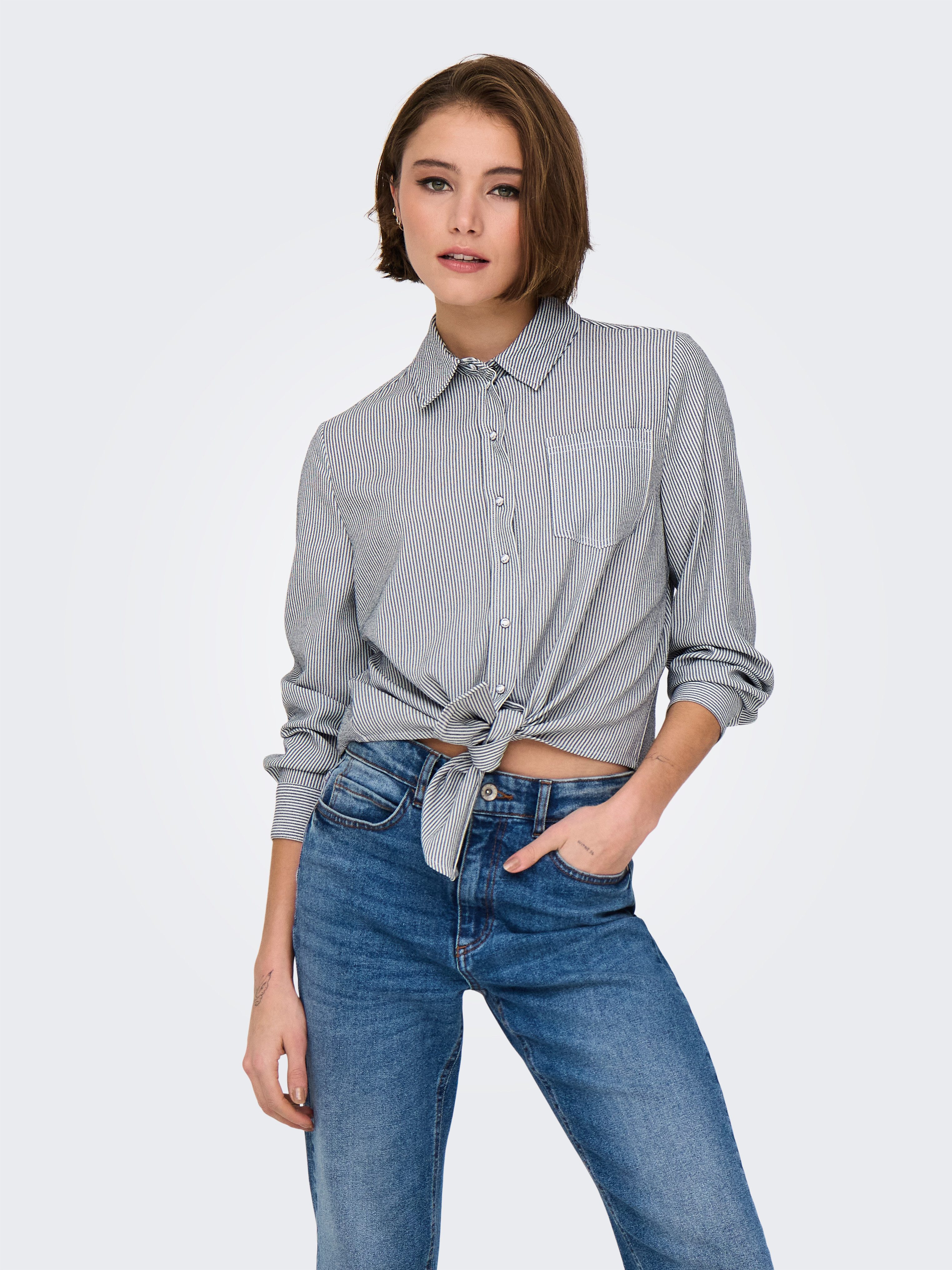 ONLY Hemdbluse ONLLECEY LS KNOT SHIRT günstig online kaufen