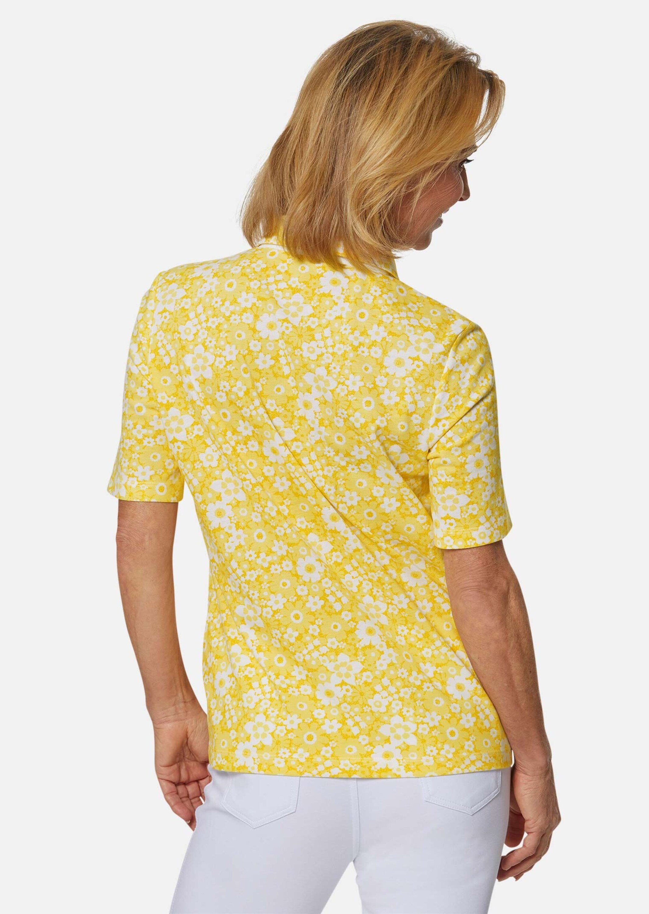 GOLDNER Poloshirt Pikee-Druckpoloshirt