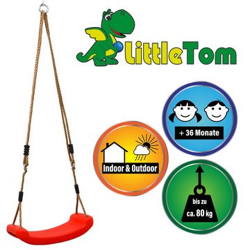 LittleTom Einzelschaukel Kinderschaukel Brettschaukel bis 80 kg Rot, 43x17,5cm Garten Schaukel-Brett