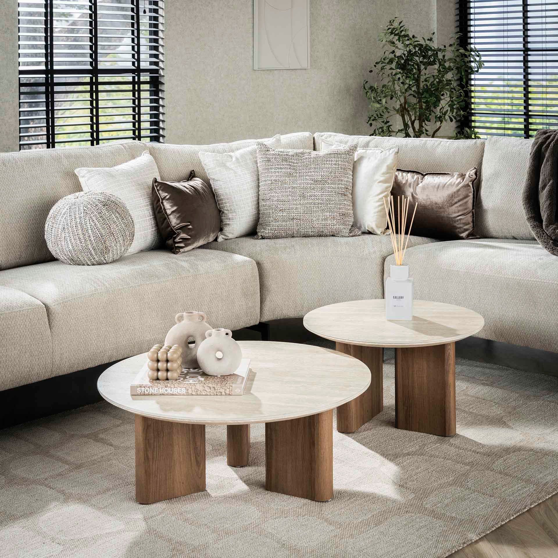 Vintagehaus Couchtisch Retro Couchtisch 2er Set günstig online kaufen