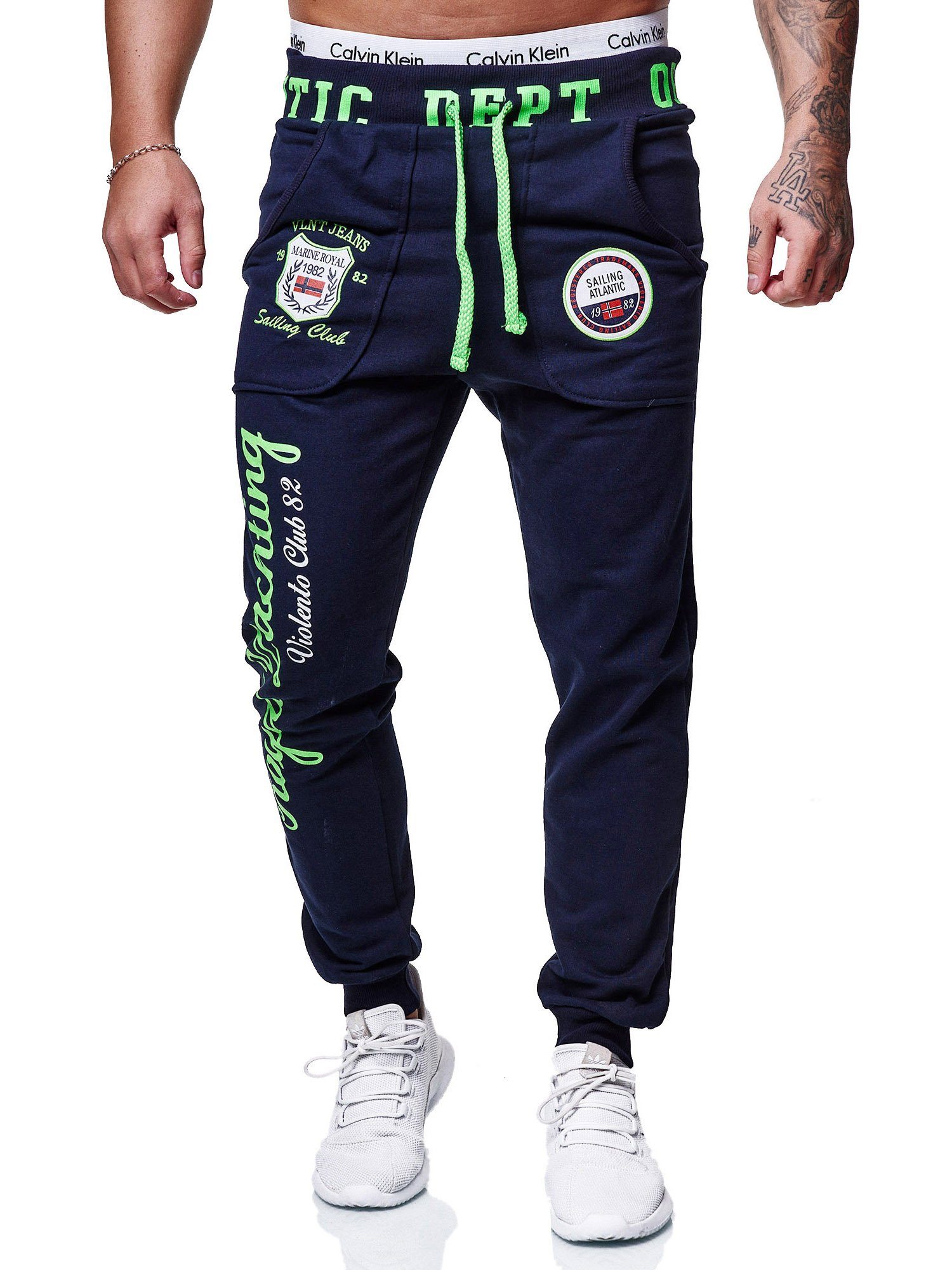 (Sporthose Fitness Trainingshose Sweatpants, 1-tlg) OneRedox Navy Casual Jogginghose JG-601C Freizeit